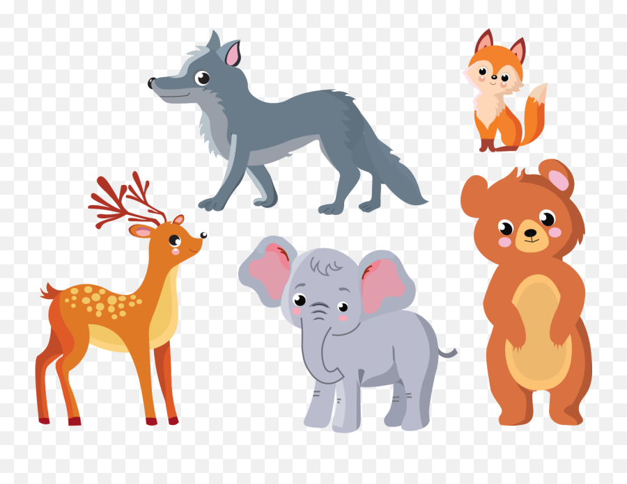 Cute Animal Mammals Illustration Set Emoji,Cute Flamingo Clipart