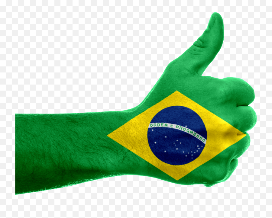 Brazil Flag Hand Thumbs Up Sport Like - Brazil Flag Emoji,Brazil Flag Png