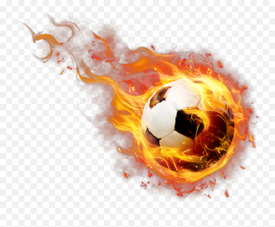 Download Football Flying Creative Catch The Soccer Clipart - Soccer Ball On Fire Transparent Background Emoji,Soccer Clipart
