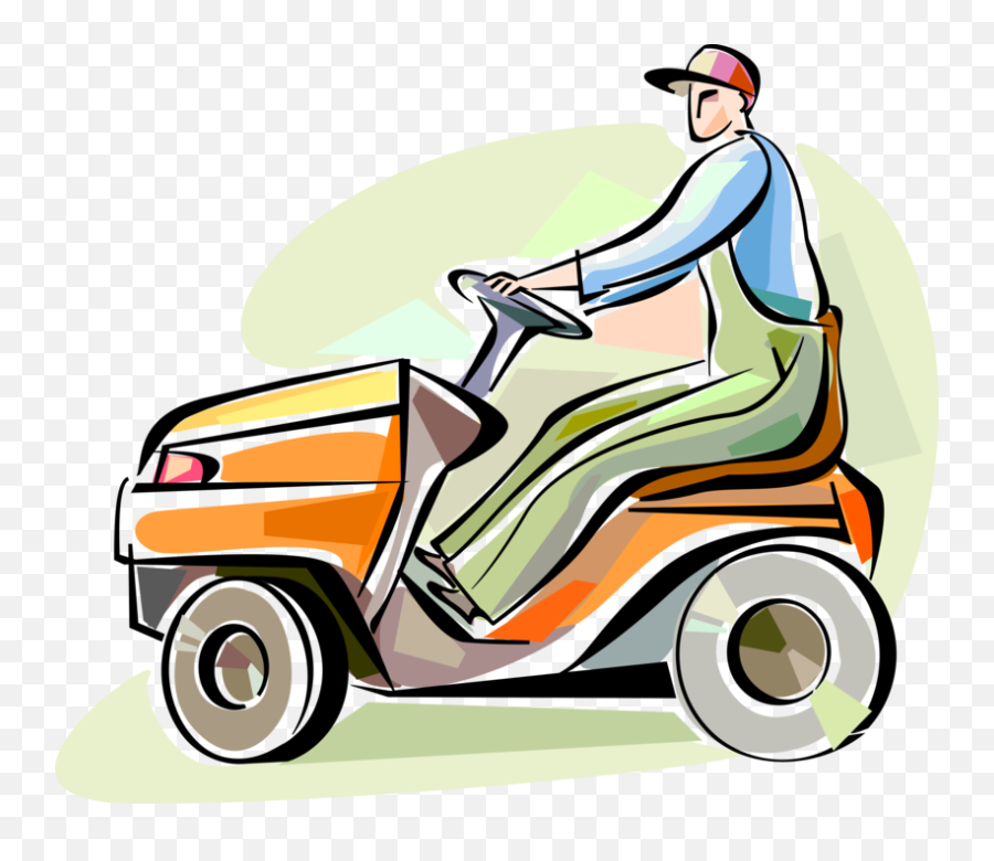 Download Lawnmowers Royalty Free Vector Clip Art - Lawn Tractor Clip Art Transparent Emoji,Royalty Free Clipart