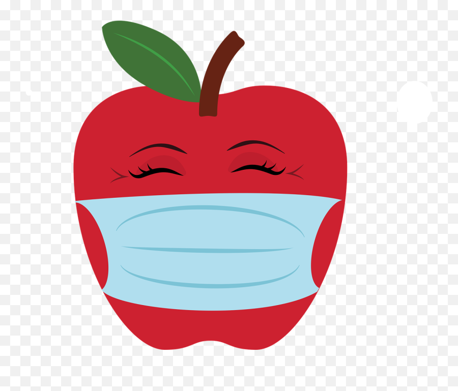 Apple Mask Face - Frutas Con Mascarilla Animada Emoji,Face Mask Clipart