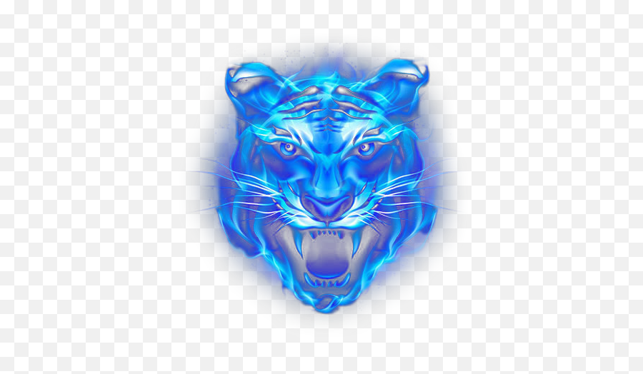 Download Hd Lion Blue Fire Water Metallic Neon Light - Fire Transparent Neon Blue Lion Emoji,Blue Fire Png