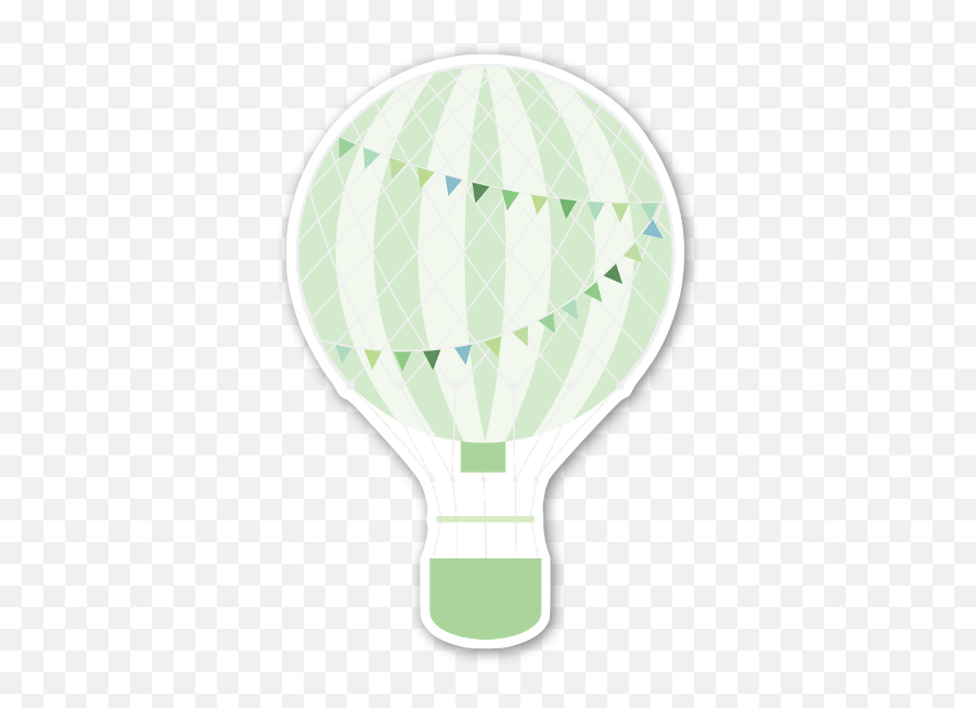 Die Cut Pastel Green Hot Air Ballon U2013 Stickerapp Shop - Balão De Ar Quente Verde Png Emoji,Pastel Snapchat Logo