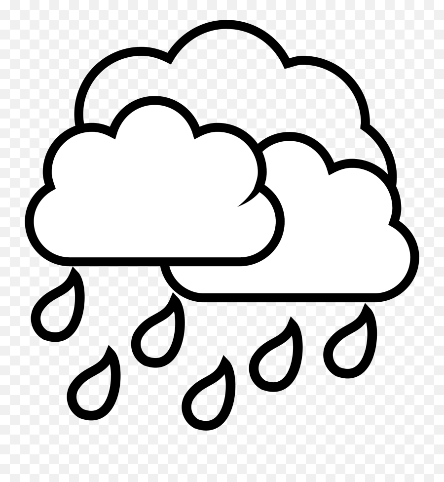 Weather Storm Rain Clip Art At Clker - Rain Cloud Black And White Clip Art Emoji,Weather Clipart