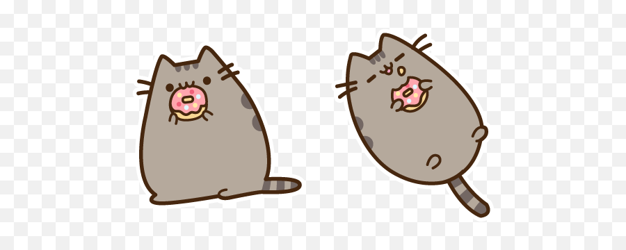 Pusheen Eating Donut Cursor - Pusheen Eating A Donut Emoji,Pusheen Png