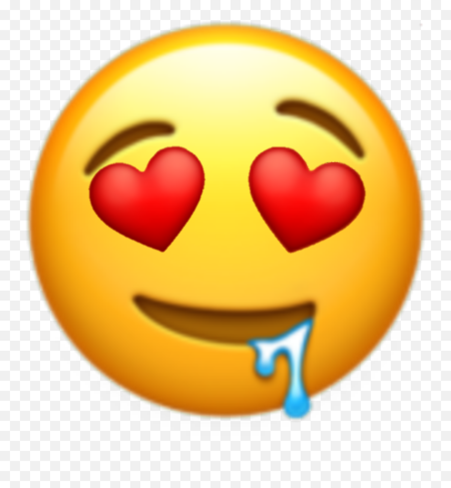 Heart Eyes Drool Emoji Hd Png Download - Iphone Heart Eyes Drool Emoji,Heart Eyes Png