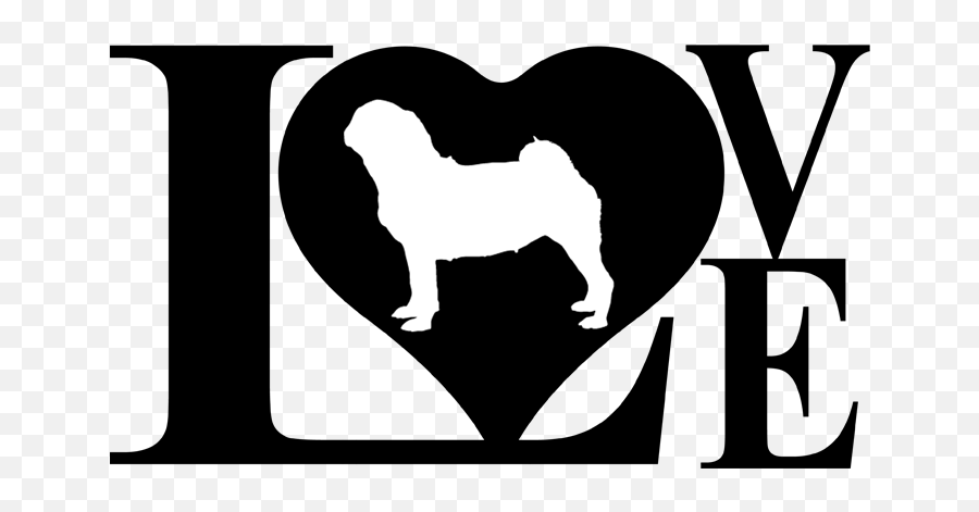 Dog Love Pug Decal Sticker Dog Love Dog Decals Dog Stickers - Love Dachshund Vector Emoji,Dog Clipart Silhouette