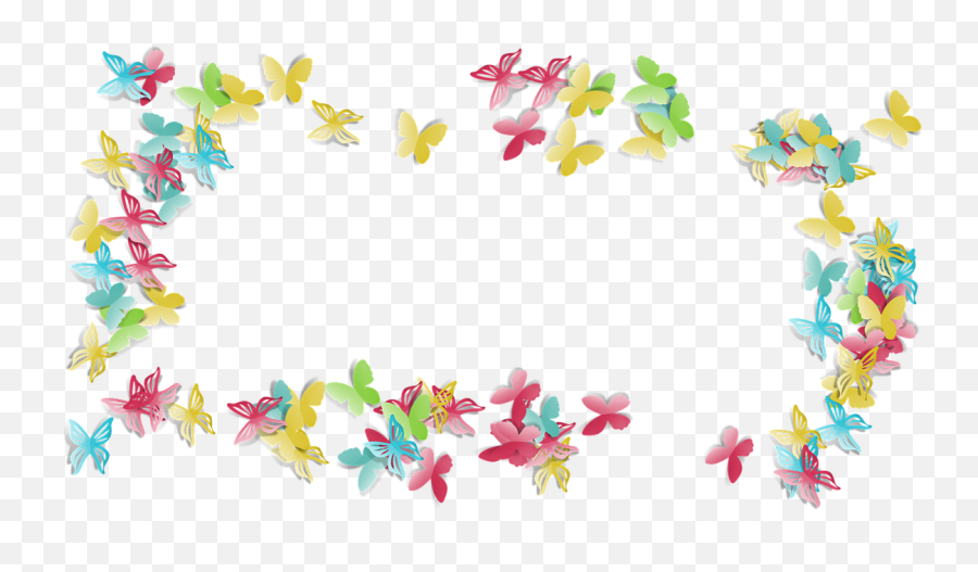 Butterfly Colorful Fun Frame Png - Butterfly Frame Png Emoji,Fun Frame Clipart