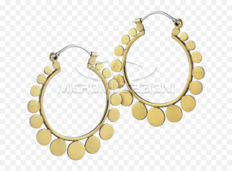 Brass Hoops Earrings With Silver Hook Ear - Earrings Clipart Emoji,Earring Clipart