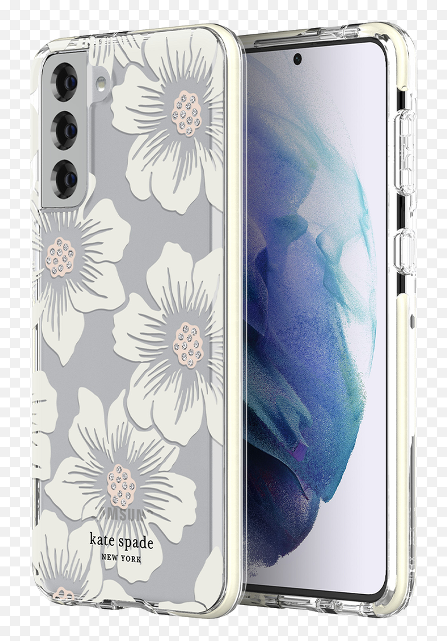 Kate Spade - Hardshell Case For Samsung Galaxy S21 Plus 5g Hollyhock Floral Emoji,Spade Transparent