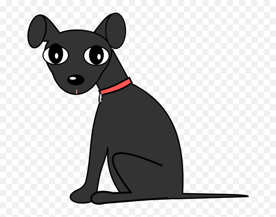 Black Dog Clipart - Clip Art Black Dog Transparent Cartoon Emoji,Dogs Clipart Black And White