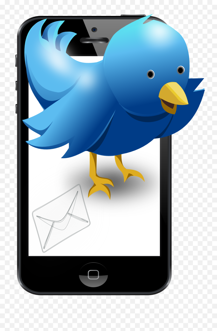 Drawn Phone With Twitter Symbol Emoji,Twitter Symbol Png