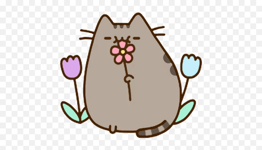 Download Pusheen Kitten Area Flower Cat Free Clipart Hq Hq - Pusheen Cat Emoji,Free Clipart