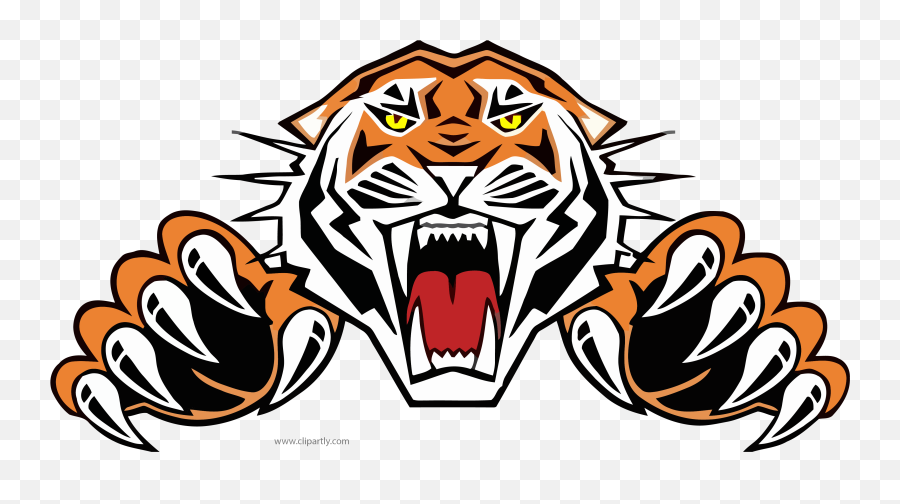 Tiiger Clipart Roaring Tiger - Clip Art Tiger Roaring Emoji,Tiger Logo