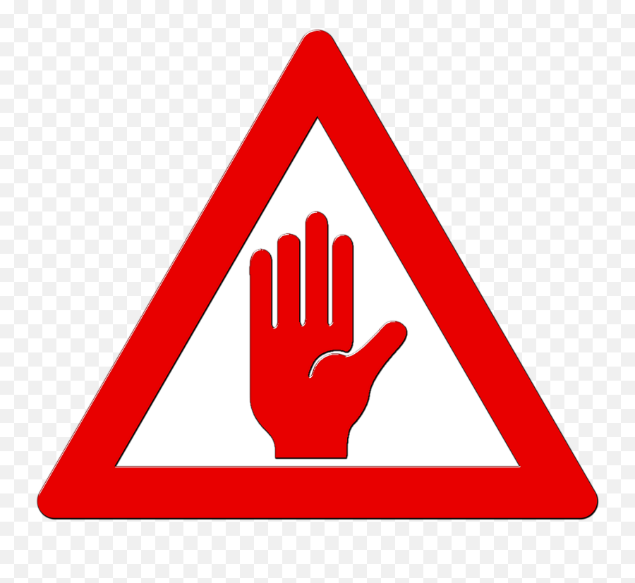 Triangle Street Sign With Hand Png - Panneau Circulation Dans Les Deux Sens Emoji,Prohibido Png