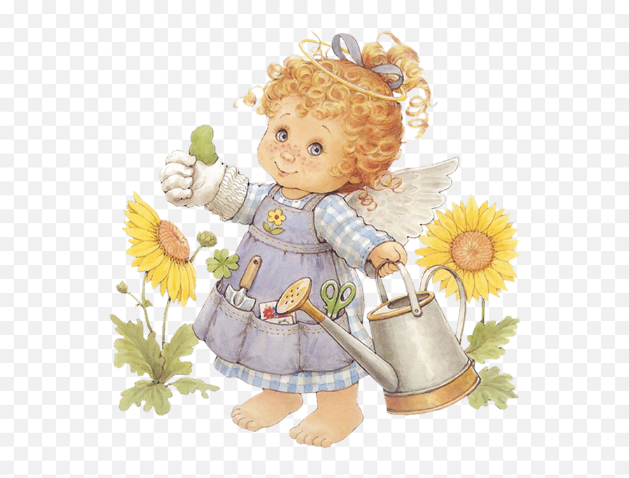 Clipart Angel Garden Clipart Angel - Angels With Flower Clip Arts Emoji,Garden Clipart
