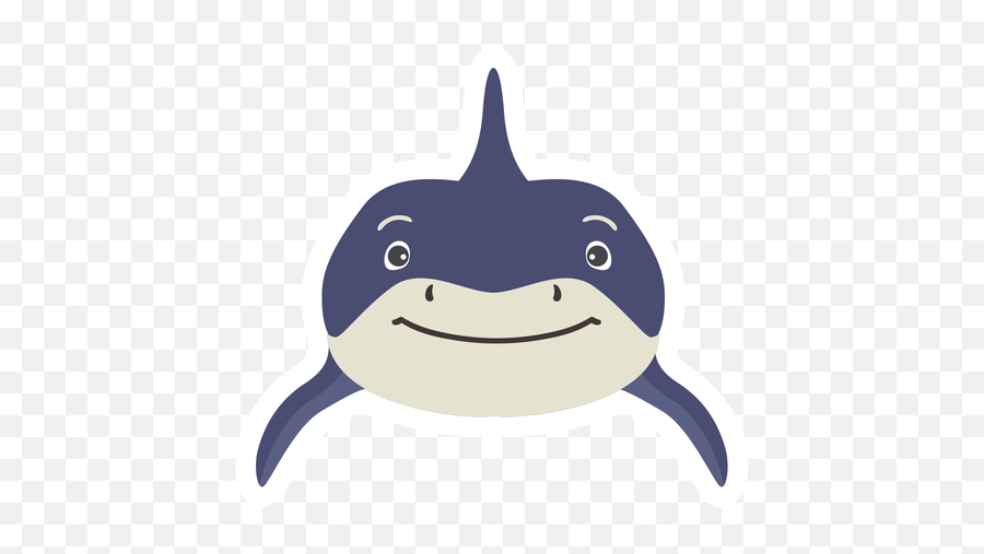 Shark Fin Tooth Flat Sticker - Fish Emoji,Shark Fin Clipart