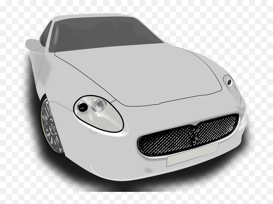 White Maserati Sport Car Clipart - Copyright Free Car Emoji,Sports Car Png