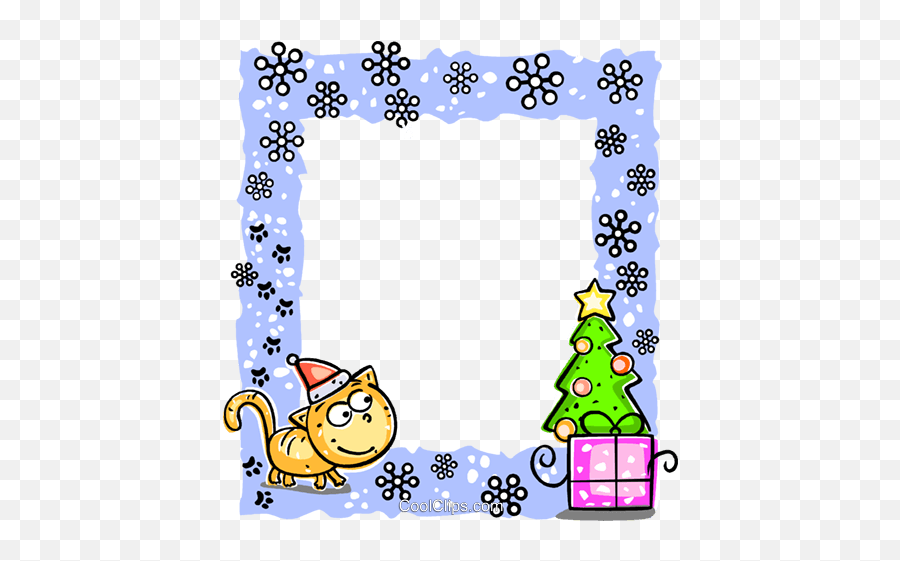 Christmas Frame Royalty Free Vector Clip Art Illustration - Cornice Di Natale Png Emoji,Christmas Frames Clipart