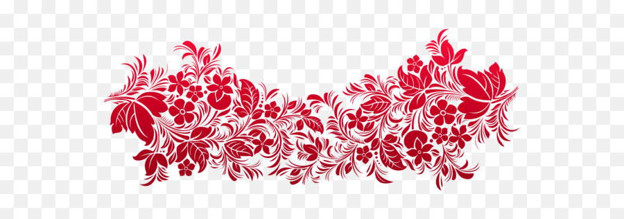 Red Transparent Decoration Png Clipart - Red Flower Pattern Red Decoration Png Emoji,Flower Pattern Png