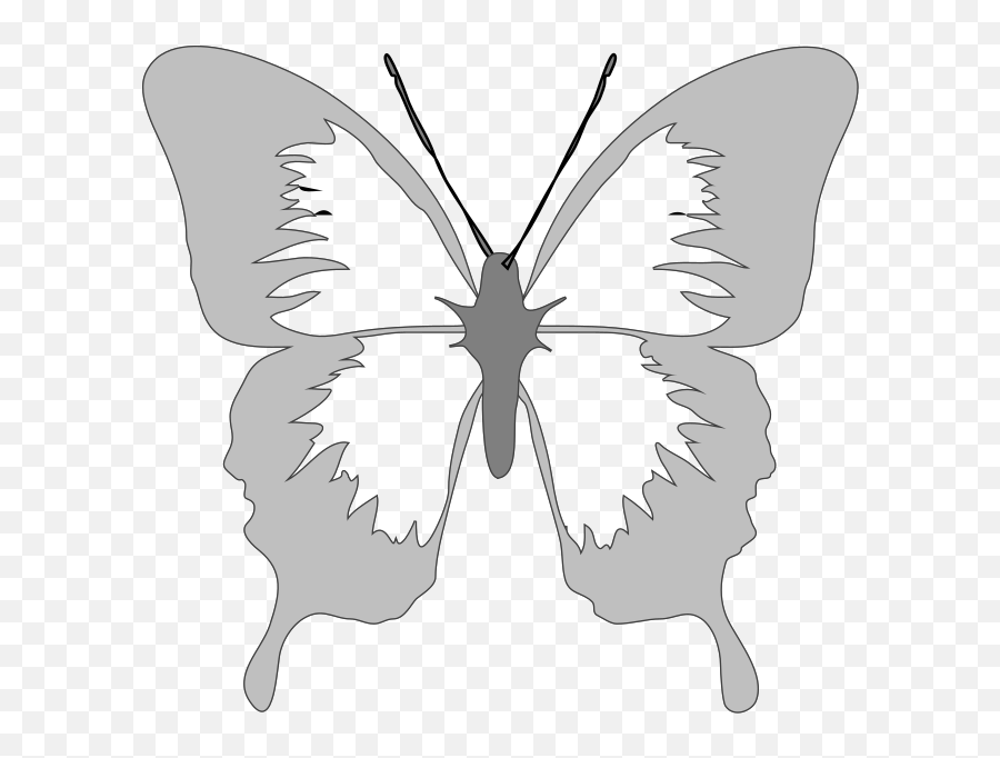 Butterfly In Silver Svg Vector Butterfly In Silver Clip Art Emoji,Moth Clipart Black And White