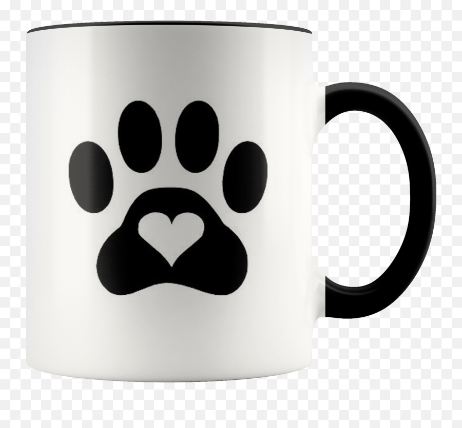 Cat Paw Print With Heart Coffee Mug - 11oz Emoji,Cat Paw Clipart