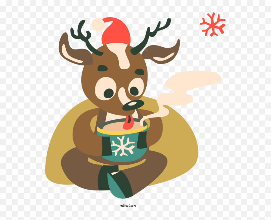 Winter Deer Reindeer Cartoon For Nature - Nature Clipart Emoji,Free Winter Clipart