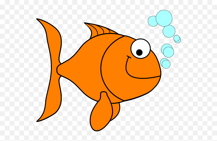Goldfish Clip Art At Clker - Orange Fish Clipart Emoji,Goldfish Clipart