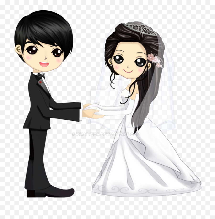 Download Hd Gate Clipart Wedding Indian - Chibi Anime Cute Anime Wedding Couple Emoji,Gate Clipart
