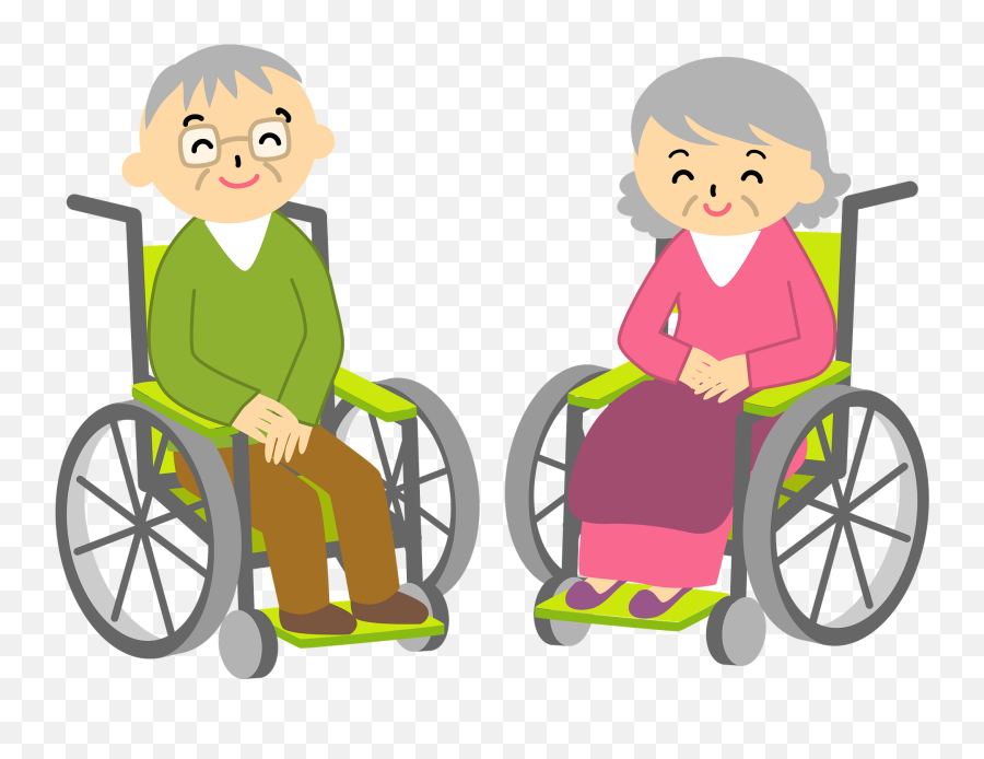 Grandfather And Grandmother Are In Wheelchairs Clipart Free - Grandparents In Wheelchair Clipart Emoji,Grandparents Clipart