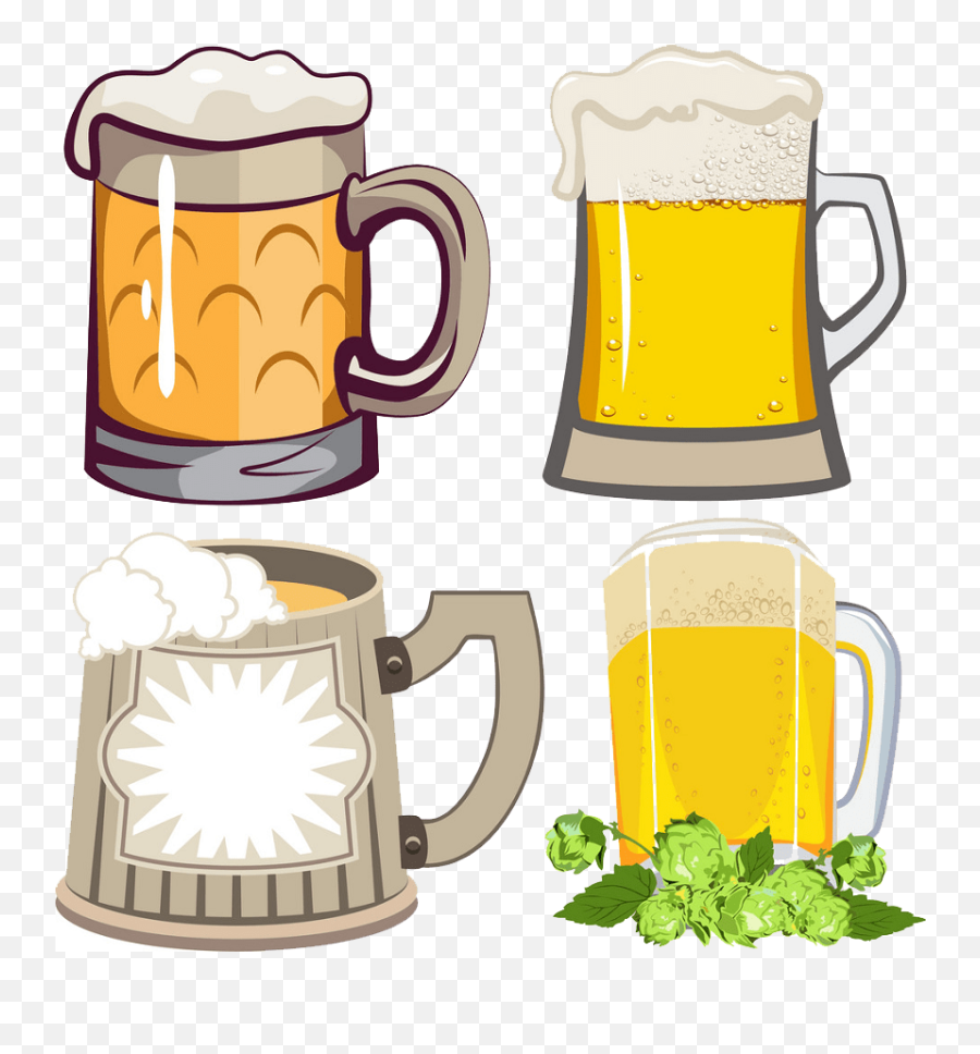 Set Of Beer Mugs Png Transparent - Clipart World Beer Glassware Emoji,Beer Mug Clipart