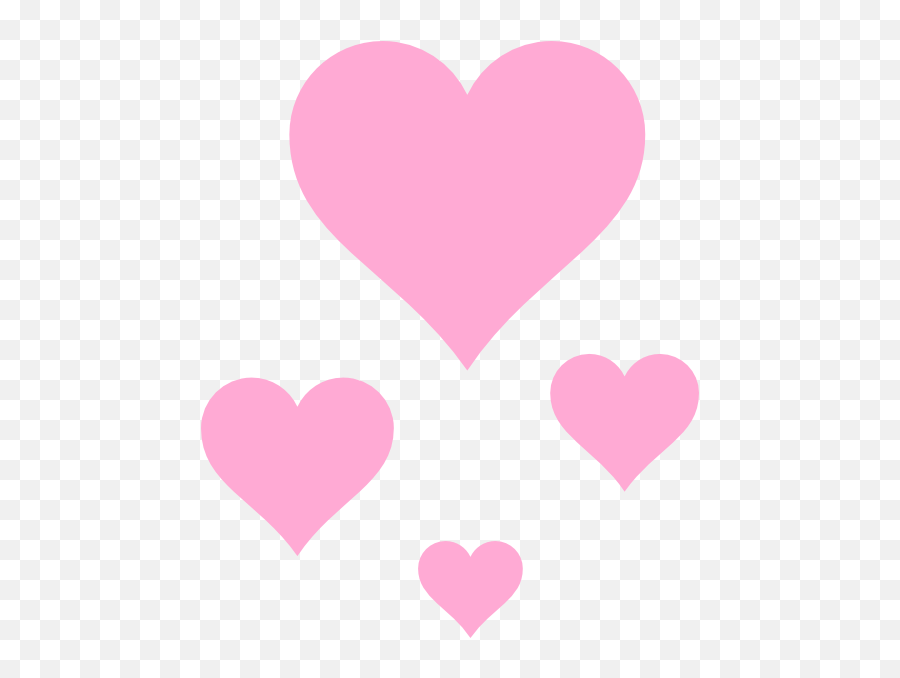 Pink Hearts Png - Cartoon Transparent Pink Heart Emoji,Hearts Clipart