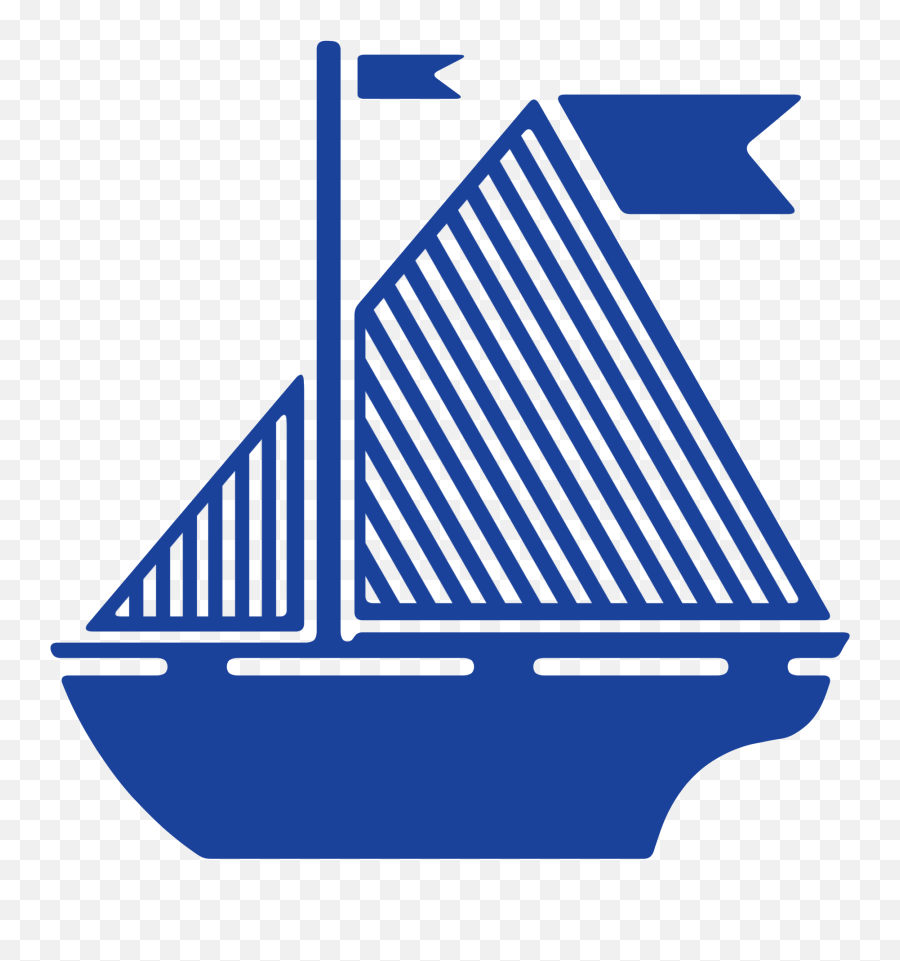 Sail Boat Flag Blue Sail Boat - Cartoon Blue Boat Emoji,Boat Png