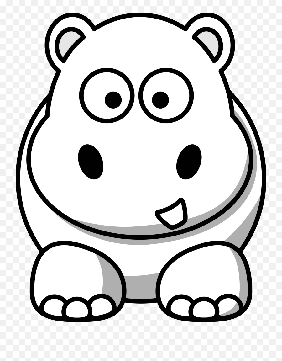 White Clipart Transparent Png Image - Animal Clipart Black And White Emoji,Hippo Clipart