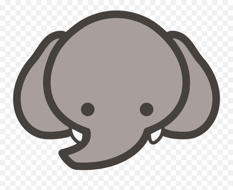 Elephant Clip Art Black And White Free - Elephant Head Cartoon Png Emoji,Baby Elephant Clipart
