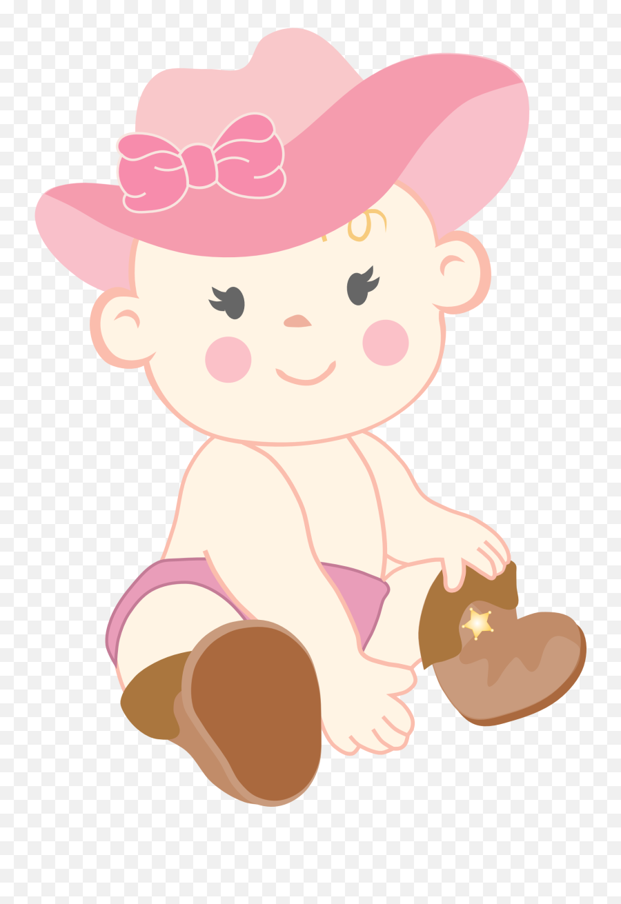 Cowgirl Baby Shower Clip Art - Baby Cowgirl Clipart Emoji,Baby Jesus Clipart