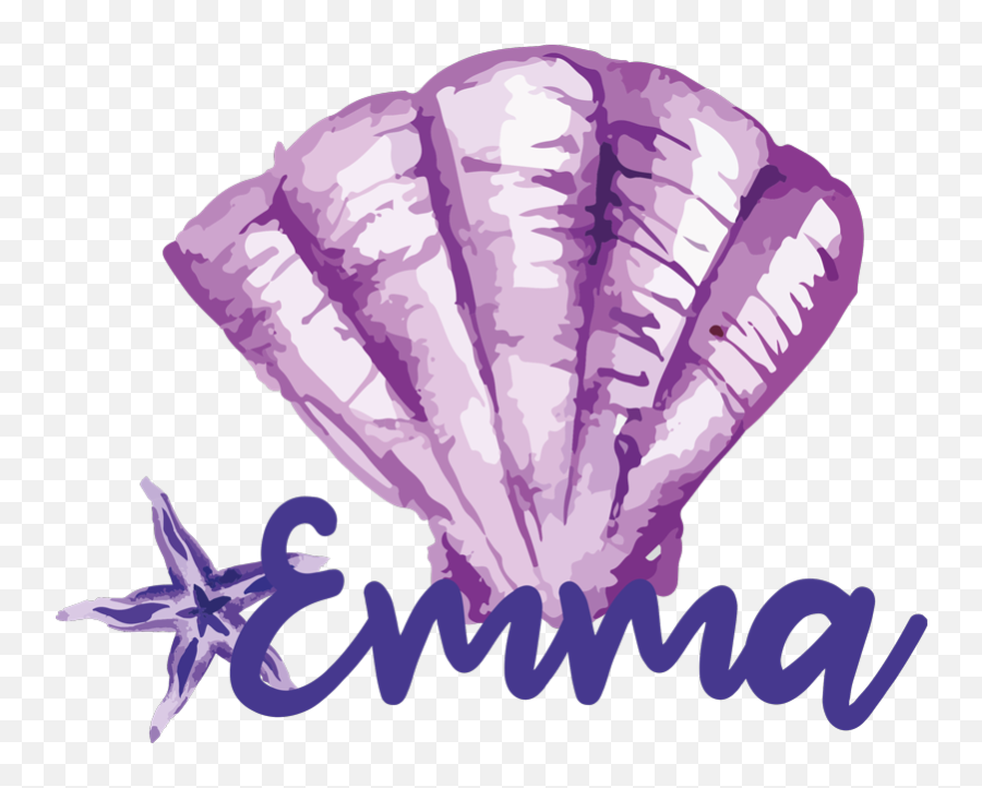 Purple Seashell And Starfish Custom Sticker Emoji,Purple Seashell Clipart