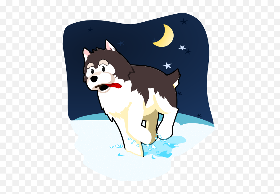 Husky Playing In The Snow - Husky Playing In Snow Cartoon Emoji,Husky Clipart
