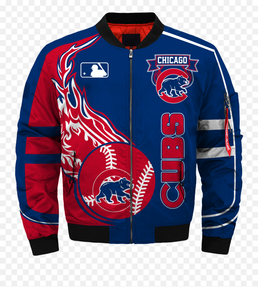 Official - Mlbchicagocubsteamflightjacketsnicecustom Chicago Cubs Jacket Mens Emoji,3d Logos