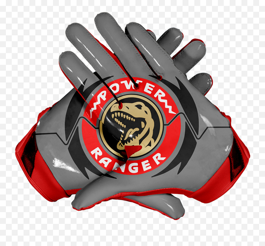 Red Ranger Football Gloves - New Football Gloves Emoji,Power Ranger Logo