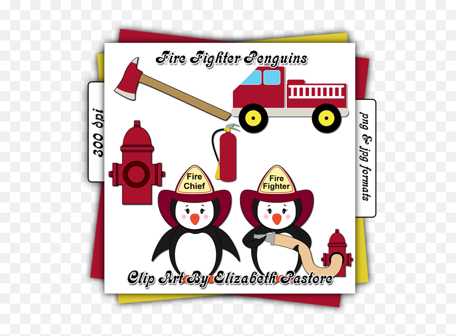 Penguin Firefighter Clip Art Penguin Art Firefighter - Happy Emoji,Fire Extinguishers Clipart