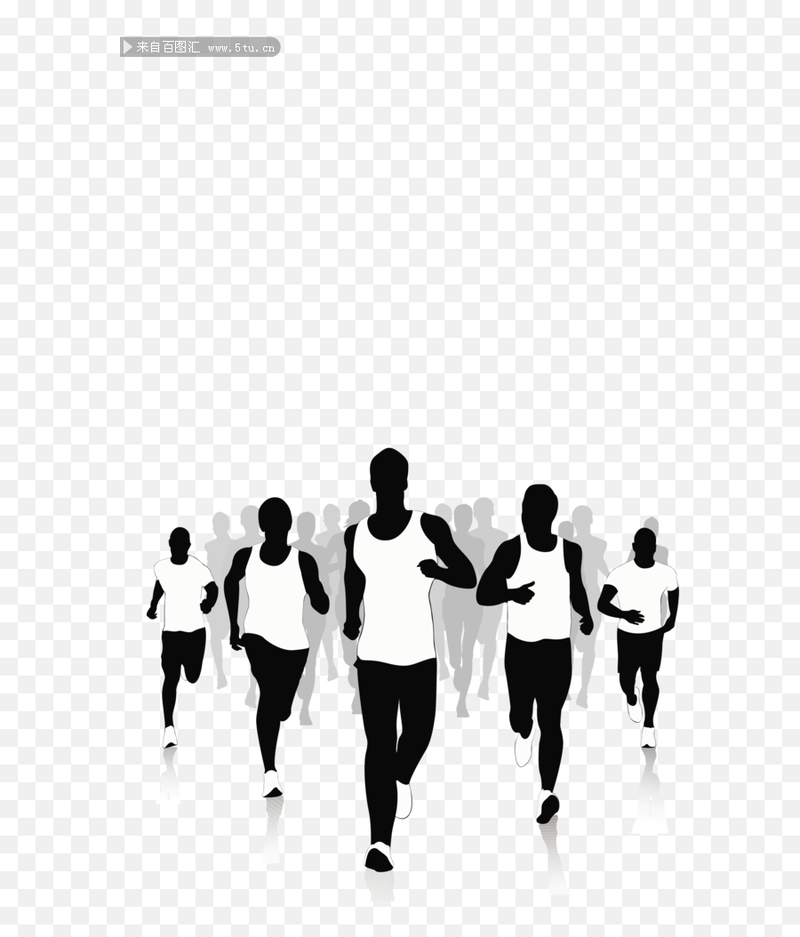 Long - Distance Running Silhouette Clip Art Silhouette Png Long Distance Running Clipart Emoji,People Running Png