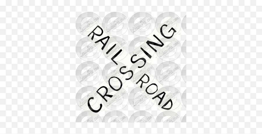 Railroad Crossing Stencil For Classroom Therapy Use - Dot Emoji,Railroad Clipart