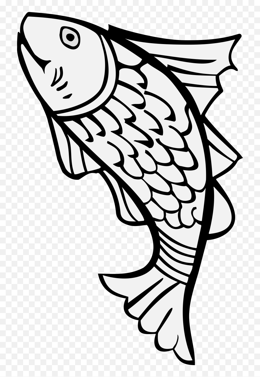 Haurient - Traceable Heraldic Art Emoji,Fish Outline Png