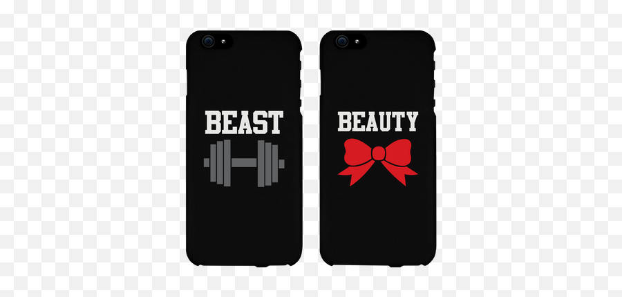 Beauty And Beast Matching Couple Phone Cases - 365 In Love Emoji,Cute Phone Logo