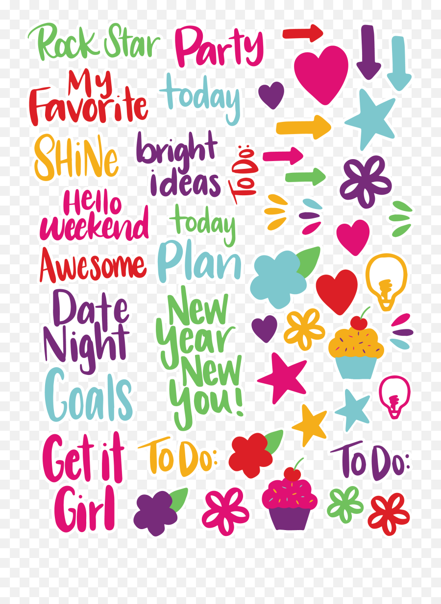 Hand Lettered Planner Stickers Print Cut Liz On Call - Lettering Png Emoji,Planner Clipart