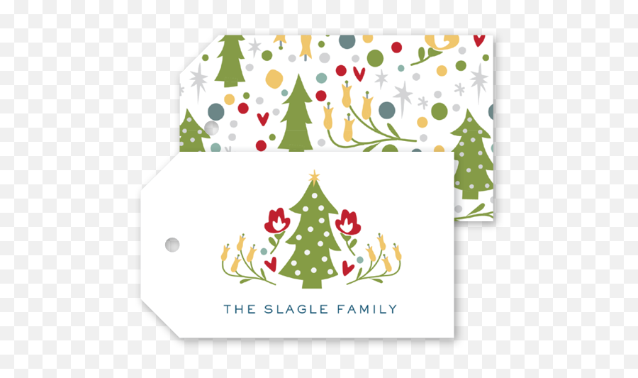 Melimba Folk Christmas Tree Gift Tags - For Holiday Emoji,Gift Tag Clipart