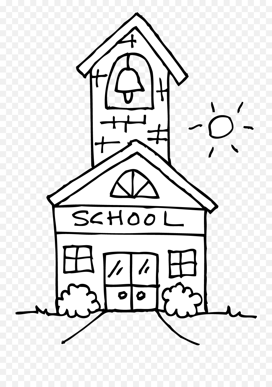 Library Of Go To School Clipart Black And White Png Files - Black And White School Clip Art Emoji,School Clipart