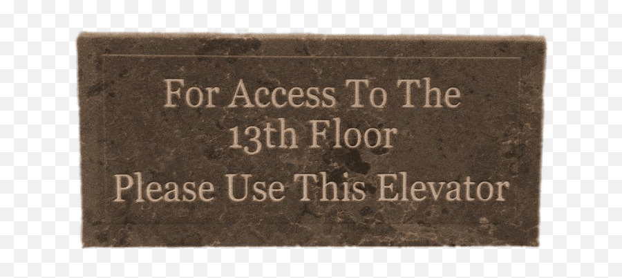 Elevator Sign 13th Floor Pnglib U2013 Free Png Library - Commemorative Plaque Emoji,Elevator Clipart