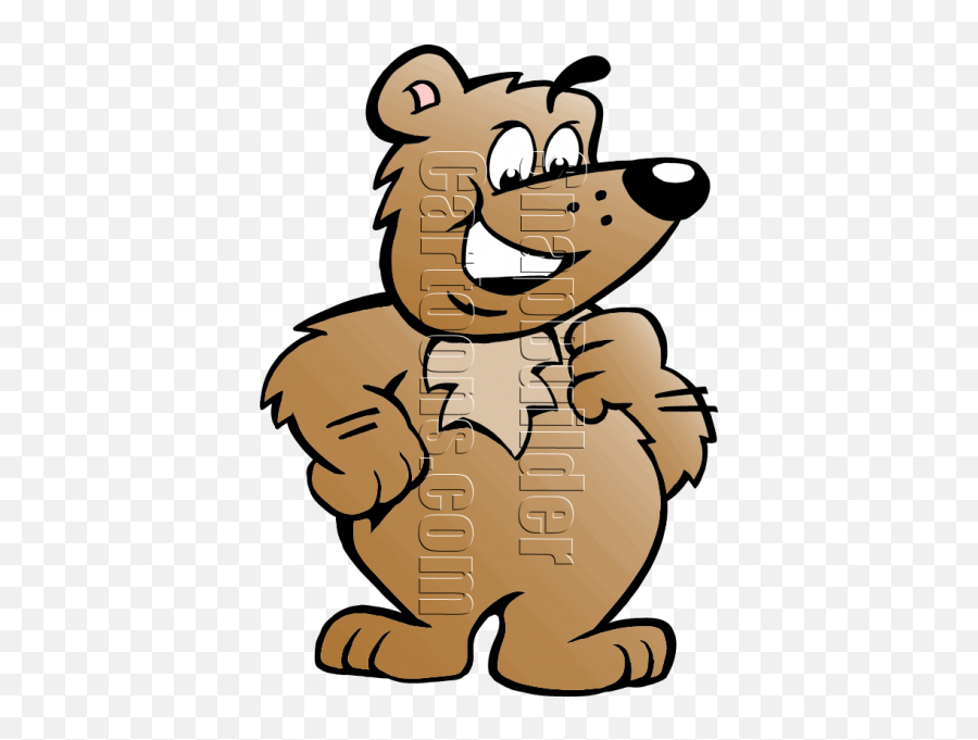 Brown Bear Mascot - Cartoon Proud Bear Emoji,Bear Mascot Logo